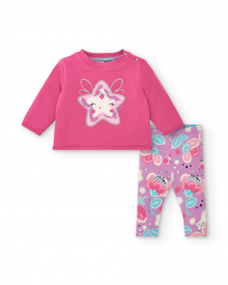 Tenue fille fuchsia avec détails brillants collection Glitter
