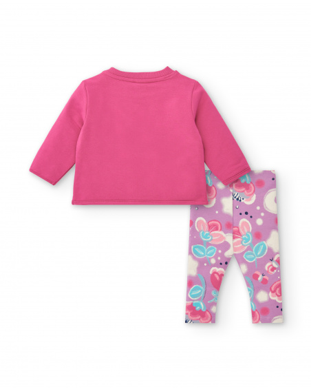 Tenue fille fuchsia avec détails brillants collection Glitter