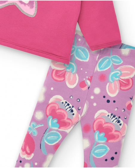 Tenue fille fuchsia avec détails brillants collection Glitter