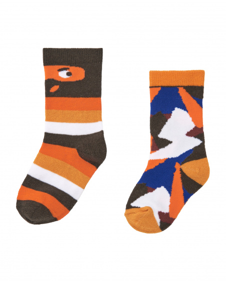 Pack de chaussettes enfant dans les tons orange avec imprimé Pack de chaussettes enfant dans les tons orange avec imprimé