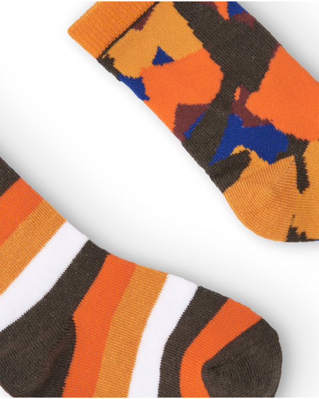 Pack de chaussettes enfant dans les tons orange avec imprimé Pack de chaussettes enfant dans les tons orange avec imprimé