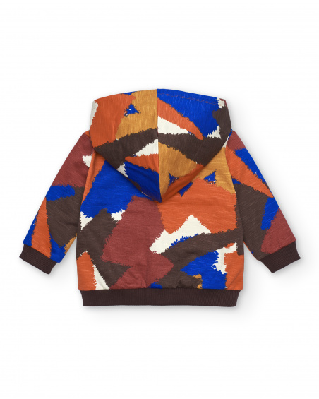 Ensemble veste et pantalon marron garçon imprimé géométrique Ensemble veste et pantalon marron garçon imprimé géométrique