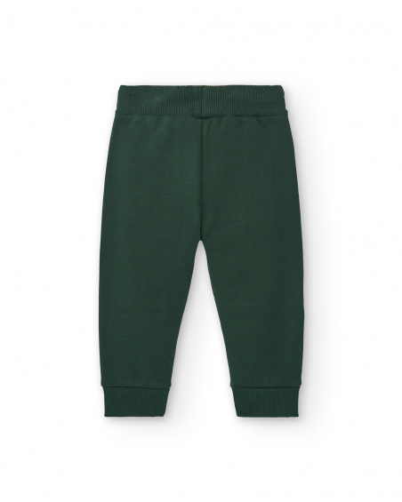 Pantalon de jogging pour garçon vert avec cordon réglable