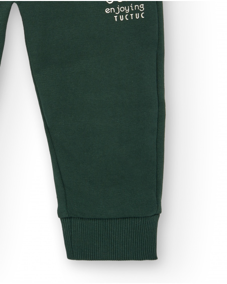 Pantalon de jogging pour garçon vert avec cordon réglable