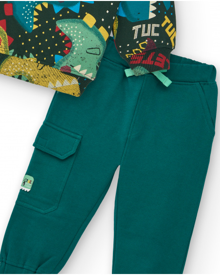 Ensemble sweat et pantalon de jogging garçon imprimé dinosaure