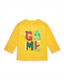 T-shirt à manches longues pour garçon jaune avec imprimé "Dino T-shirt à manches longues pour garçon jaune avec imprimé "Dino