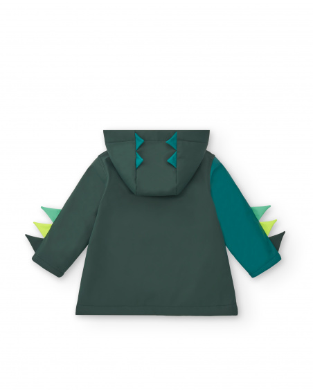 Veste imperméable garçon à capuche et motif dinosaure
