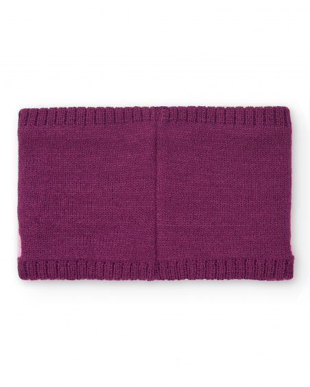 Bandana fille fuchsia avec motif arc-en-ciel et étoiles