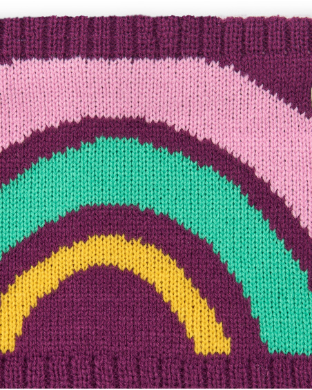Bandana fille fuchsia avec motif arc-en-ciel et étoiles