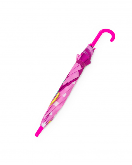Parapluie pour fille en rose avec motif dinosaure et