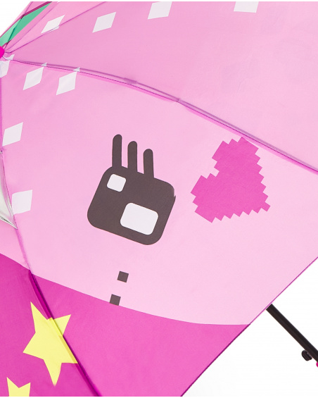 Parapluie pour fille en rose avec motif dinosaure et