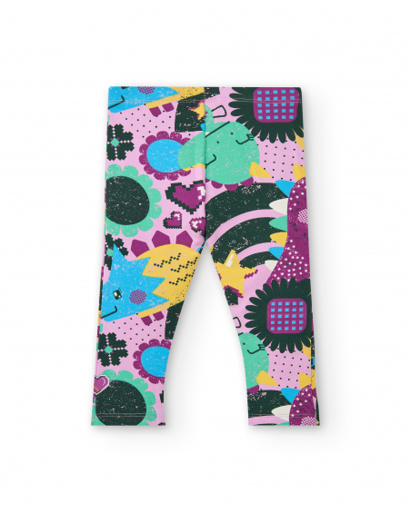 Legging imprimé multicolore fille collection Cyber Dino
