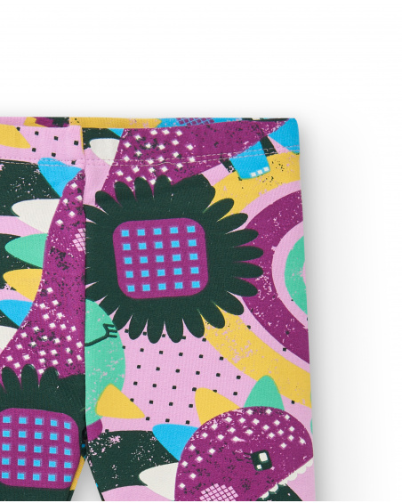 Legging imprimé multicolore fille collection Cyber Dino