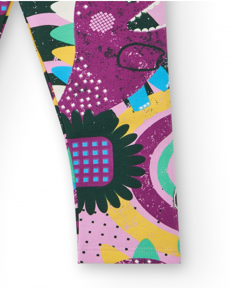 Legging imprimé multicolore fille collection Cyber Dino