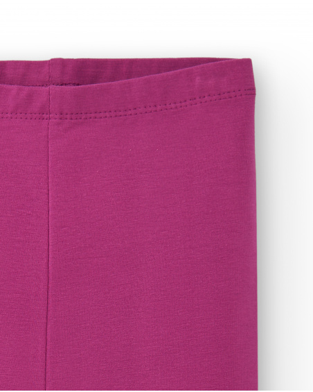Legging fuchsia avec coeurs et fleurs pour fille collection