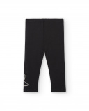 Legging tricoté fille noir avec imprimé étoiles collection Legging tricoté fille noir avec imprimé étoiles collection