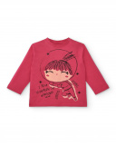 T-shirt fille fuchsia avec motif astronaute collection Cosmic T-shirt fille fuchsia avec motif astronaute collection Cosmic