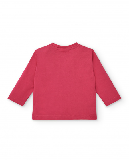 T-shirt fille fuchsia avec motif astronaute collection Cosmic T-shirt fille fuchsia avec motif astronaute collection Cosmic