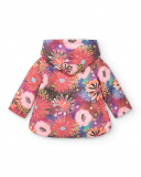 Veste imperméable fille rose à imprimé floral lumineux Veste imperméable fille rose à imprimé floral lumineux