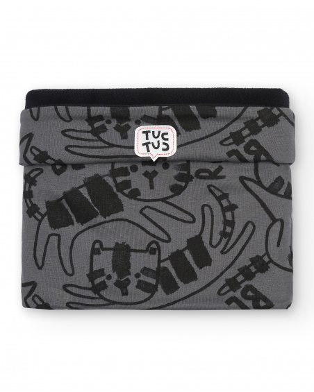 Bandana garçon gris imprimé tigre collection Cartoon Calling