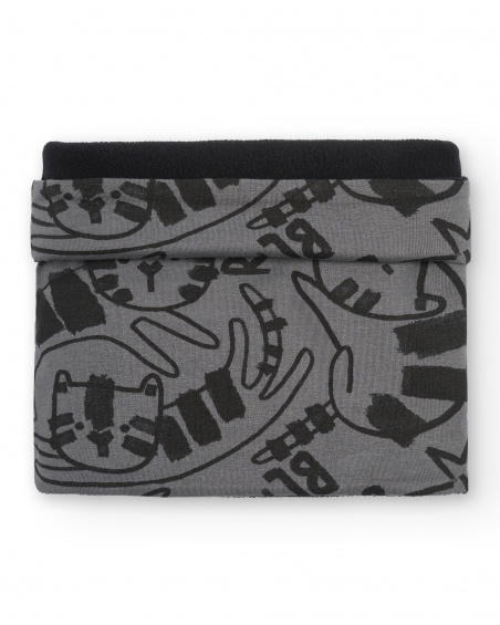 Bandana garçon gris imprimé tigre collection Cartoon Calling