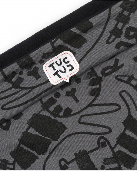 Bandana garçon gris imprimé tigre collection Cartoon Calling