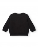 Sweat-shirt en peluche garçon noir avec fermeture éclair et Sweat-shirt en peluche garçon noir avec fermeture éclair et
