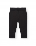 Pantalon peluche garçon noir avec détail "Don't Stop" Pantalon peluche garçon noir avec détail "Don't Stop"