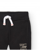 Pantalon peluche garçon noir avec détail "Don't Stop" Pantalon peluche garçon noir avec détail "Don't Stop"