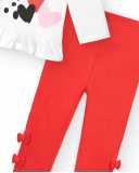 Ensemble fille blanc et rouge avec imprimé animalier et nœuds Ensemble fille blanc et rouge avec imprimé animalier et nœuds