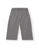Pantalon vichy noir et blanc avec noeud rouge pour fille de la Pantalon vichy noir et blanc avec noeud rouge pour fille de la