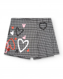 Jupe-short vichy imprimé coeur pour fille de la collection Jupe-short vichy imprimé coeur pour fille de la collection