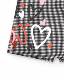 Jupe-short vichy imprimé coeur pour fille de la collection Jupe-short vichy imprimé coeur pour fille de la collection