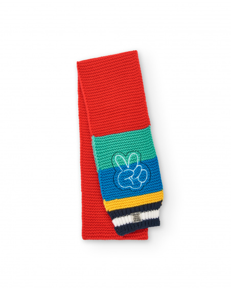 Écharpe garçon aux couleurs vives avec motif brodé collection