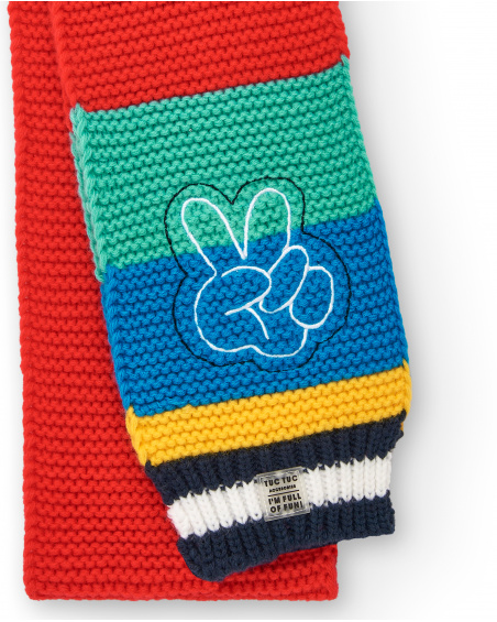 Écharpe garçon aux couleurs vives avec motif brodé collection