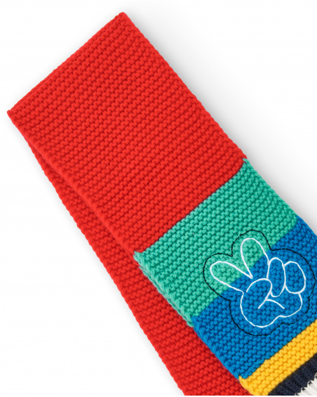 Écharpe garçon aux couleurs vives avec motif brodé collection