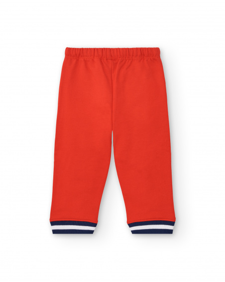 Pantalon de jogging garçon rouge avec détail calculatrice