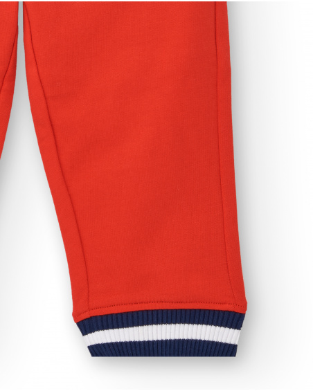 Pantalon de jogging garçon rouge avec détail calculatrice