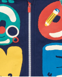 Sweat à capuche garçon bleu et rouge avec imprimé amusant Sweat à capuche garçon bleu et rouge avec imprimé amusant