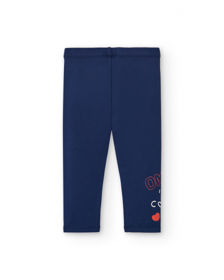 Legging fille bleu marine imprimé "OMG! I am cool" collection