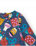 Robe fille bleue à imprimé amusant Collection Big Brains Robe fille bleue à imprimé amusant Collection Big Brains
