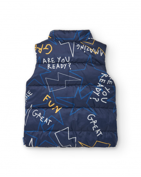 Gilet technique garçon bleu marine à imprimé graphique Amazing Gilet technique garçon bleu marine à imprimé graphique Amazing