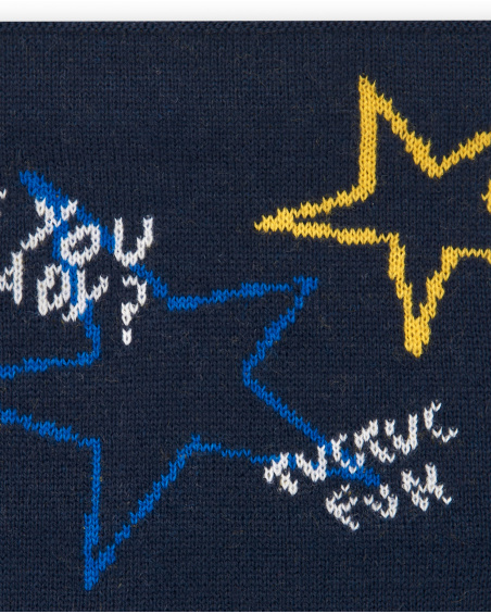 Bandana en tricot garçon bleu marine avec étoiles Collection