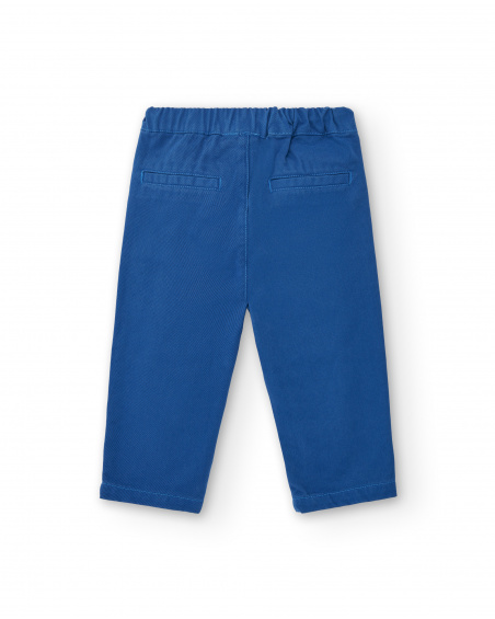 Pantalon plat garçon bleu détail graphique Amazing collection