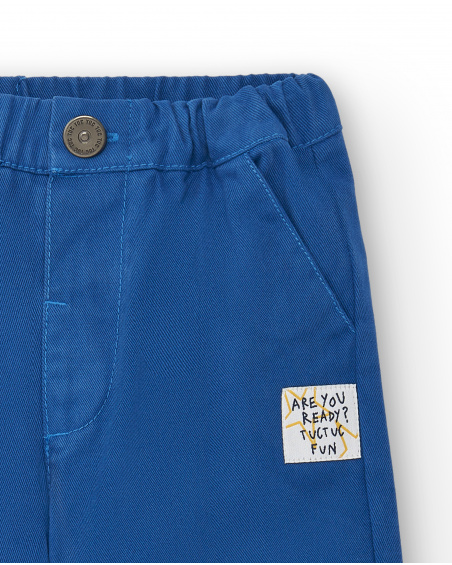 Pantalon plat garçon bleu détail graphique Amazing collection