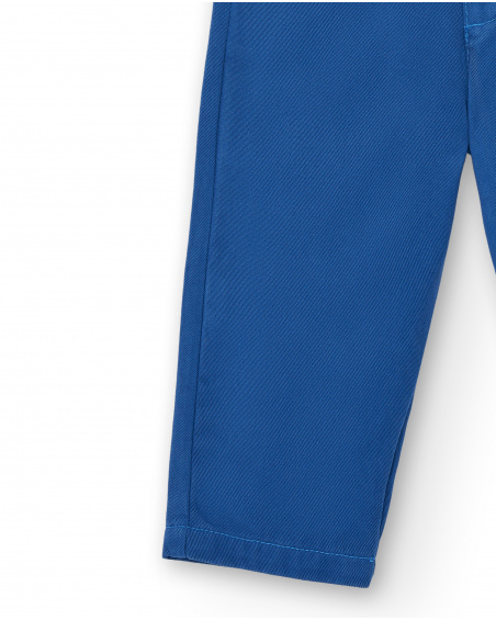 Pantalon plat garçon bleu détail graphique Amazing collection