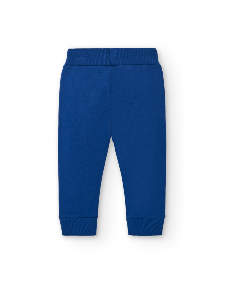 Pantalon peluche garçon bleu avec cordon réglable Collection