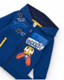 Ensemble sweat et pantalon garçon en peluche bleu à imprimé Ensemble sweat et pantalon garçon en peluche bleu à imprimé