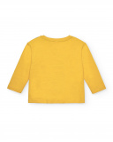 T-shirt garçon en maille jaune avec imprimé personnages et T-shirt garçon en maille jaune avec imprimé personnages et