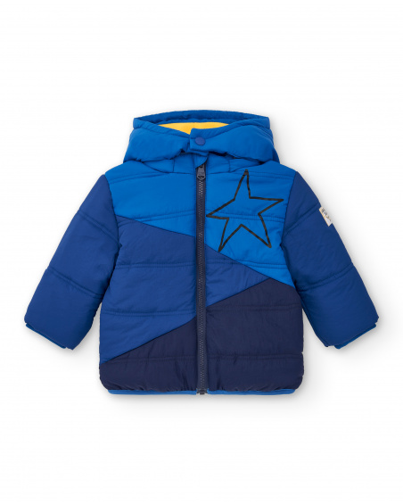 Parka technique matelassée garçon bleue imprimé étoiles
